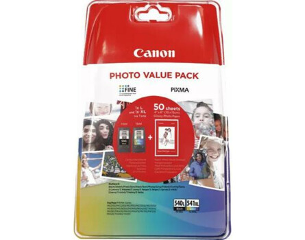 Canon PG-540L + CL-541XL + 50 x GP-501 fotópapír, 5224B013 - eredeti (fekete)