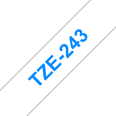 Brother TZ-243 szalag - eredeti (kék nyomtatás / fehér háttér)