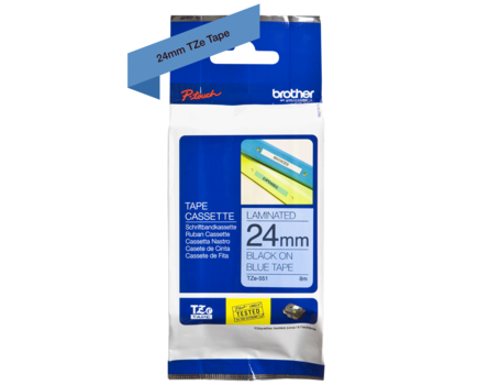 Brother TZ-551 szalag - eredeti (fekete nyomtatás / kék háttér)