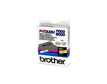 Brother TX-621 szalag - eredeti (fekete nyomtatás / sárga háttér)