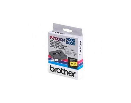 Brother TX-631 szalag - eredeti (fekete nyomtatás / sárga háttér)
