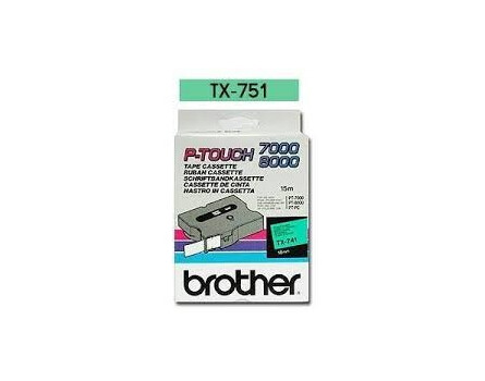 Brother TX-751 szalag - eredeti (fekete nyomtatás / zöld háttér)