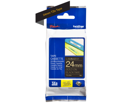 Brother TZ-354 szalag - eredeti (arany nyomtatás / fekete háttér)
