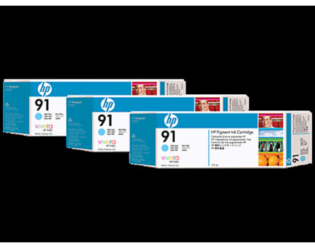 HP 91, C9486A többfunkciós patron - eredeti (3db, világos cián)