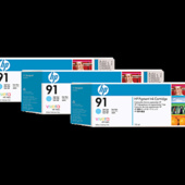 HP 91, C9486A többfunkciós patron - eredeti (3db, világos cián)