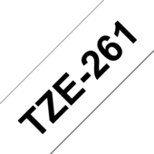 Brother TZ-261 szalag (fekete nyomtatás / fehér háttér)