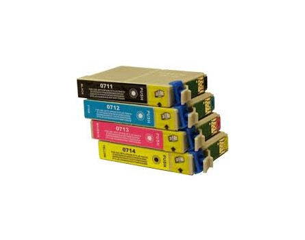 Epson T0715 patron, fekete + 3 színnel kompatibilis