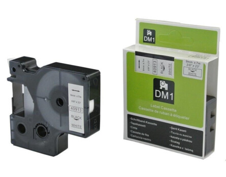 Kompatibilis szalag: Dymo 40913, S0720680 / 40913, 9mm x 7m fekete nyomtatás / fehér háttér
