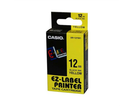Casio XR-12YW1 szalag (fekete nyomtatás / sárga háttér) (12 mm)