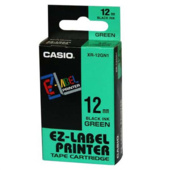 Szalag Casio XR-12GN1 (fekete nyomtatás / zöld háttér) (12 mm)