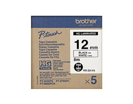 Brother HGE231V5 szalag - eredeti (fekete nyomtatás / fehér háttér)
