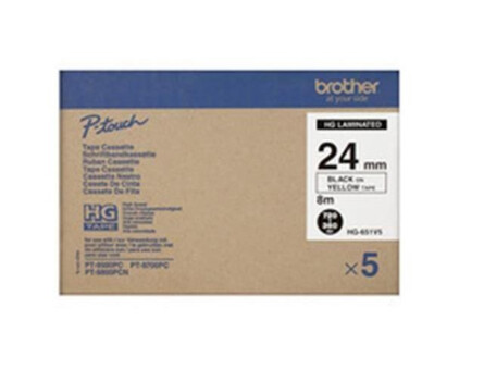 Brother HG651 szalag - eredeti (fekete nyomtatás / sárga háttér)