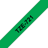 Brother TZ-721 szalag - eredeti (fekete nyomtatás / zöld háttér)