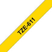 Brother TZ-611 szalag - eredeti (fekete nyomtatás / sárga hátlap)