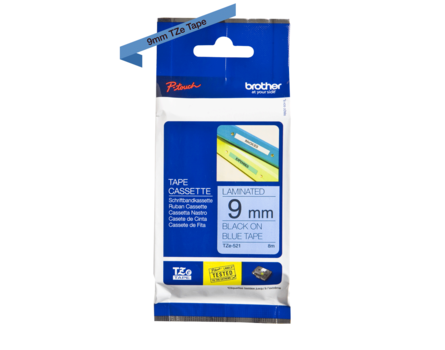 Brother TZ-521 szalag - eredeti (fekete nyomtatás / kék háttér)