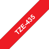 Brother TZ-435 szalag - eredeti (fehér nyomtatás / piros háttér)