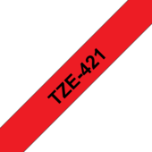 Brother TZ-421 szalag - eredeti (fekete nyomtatás / piros háttér)