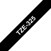 Brother TZ-325 szalag - eredeti (fehér nyomtatás / fekete háttér)