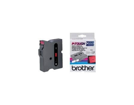 Brother TX-431 szalag - eredeti (fekete nyomtatás / piros háttér)