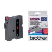 Brother TX-431 szalag - eredeti (fekete nyomtatás / piros háttér)
