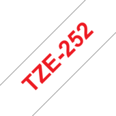 Brother TZ-252 szalag - eredeti (fehér nyomtatás / piros háttér)