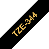 Brother TZ-344 szalag - eredeti (arany nyomtatás / fekete háttér)