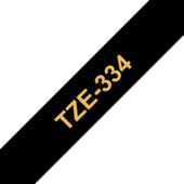 Brother TZ-334 szalag - eredeti (arany nyomtatás / fekete háttér)