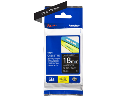 Brother TZ-345 szalag - eredeti (fehér nyomtatás / fekete háttér)