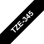 Brother TZ-345 szalag - eredeti (fehér nyomtatás / fekete háttér)