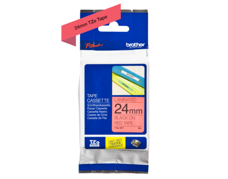 Brother TZ-451 szalag - eredeti (fekete nyomtatás / piros háttér)