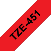 Brother TZ-451 szalag - eredeti (fekete nyomtatás / piros háttér)