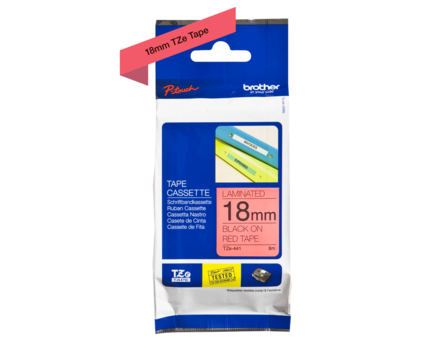Brother TZ-441 szalag - eredeti (fekete nyomtatás / piros háttér)