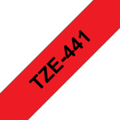 Brother TZ-441 szalag - eredeti (fekete nyomtatás / piros háttér)