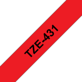 Brother TZ-431 szalag - eredeti (fekete nyomtatás / piros háttér)