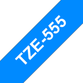 Brother TZ-555 szalag - eredeti (fehér nyomtatás / kék háttér)