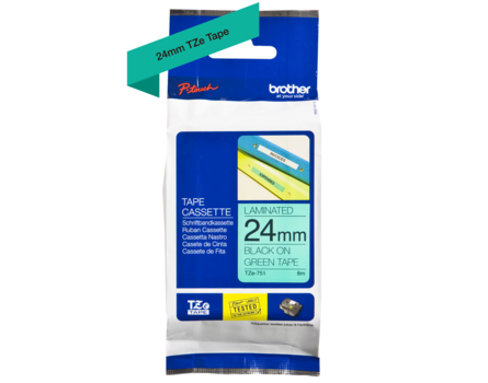 Brother TZ-751 szalag - eredeti (fekete nyomtatás / zöld háttér)