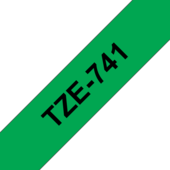 Brother TZ-741 szalag - eredeti (fekete nyomtatás / zöld háttér)