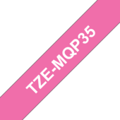 Brother TZE-MQP35 szalag - eredeti (fehér nyomtatás / rózsaszín kincs)