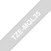 Brother TZE-MQL35 szalag - eredeti (fehér nyomtatás / világosszürke háttér)