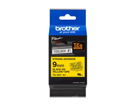 Brother TZ-S621 szalag - eredeti (fekete nyomtatás / sárga háttér)