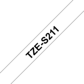 Brother TZ-S211 szalag - eredeti (fehér nyomtatás / fekete háttér)