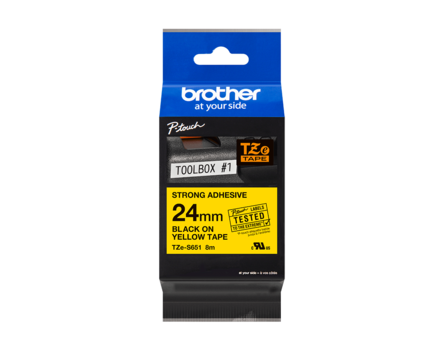 Brother TZ-S651 szalag - eredeti (fekete nyomtatás / sárga háttér)